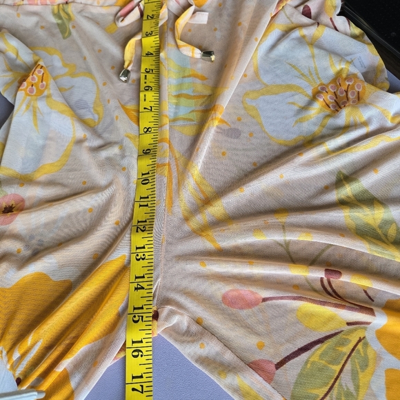 Shore Life Sheer Mesh Floral Coverup Pants Women's 1X Retro Tropical Hawaiian - Picture 12 of 13